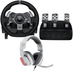 Logitech G920 Driving Force Steering Wheel & Pedals +Astro A10, for Xbox X|S/Xbox One/PC, Black
