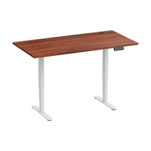 Adjustable Height Table Up Up Bjorn II White, Table top L Dark Walnut