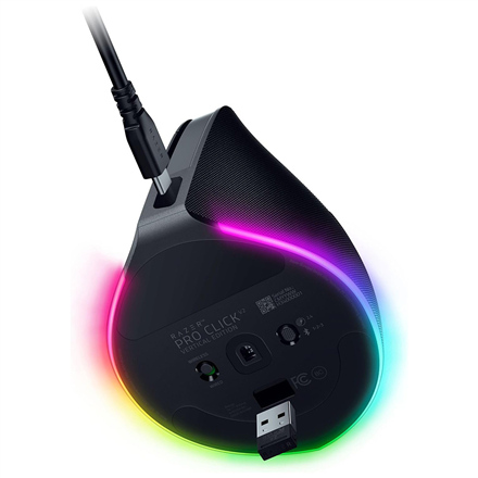 Razer Pro Click V2 Vertical Ergonomic Wireless Mouse RF Wireless+Bluetooth+USB-C, 30000 DPI, Black - Image 3