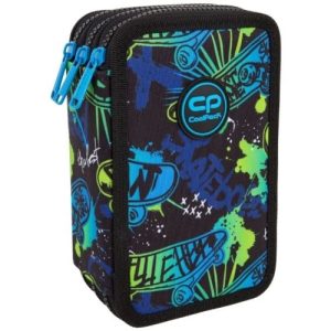 Triple decker pencil case with equipment CoolPack Jumper 3 SKATE NIGHT