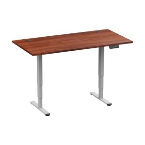 Adjustable Height Table Up Up Bjorn II Gray, Table top L Dark Walnut