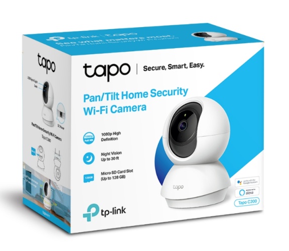 TP-Link Tapo C200 Pan/Tilt Home Security Wi-Fi Camera, White - Image 2