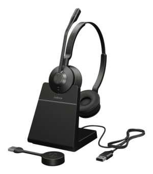 Jabra Engage 55 SE UC Stereo Wireless Headset, DECT, USB-A, Charging Stand, Black
