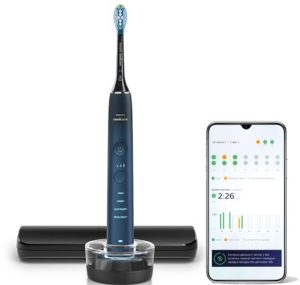 Philips Sonicare DiamondClean 9000 Series HX9911/88 Electric Toothbrush, Black/Blue