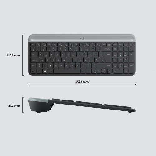 Logitech MK470 Slim Combo Wireless Keyboard + Mouse, US, Graphite - Image 8