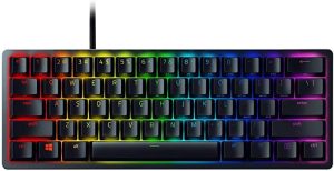 Razer Huntsman Mini Wired Gaming keyboard RGB LED, USB, DE, Clicky Optical Purple Switch, Black