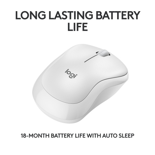 Logitech M240 Silent Wireless Mouse, Bluetooth, 4000 DPI, Off-White - Image 4