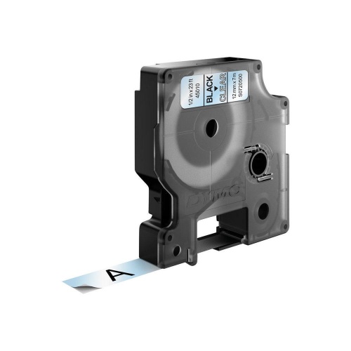 Dymo 45010 (S0720500) D1 Label Tape 12mm x 7m, Black on Clear - Image 2