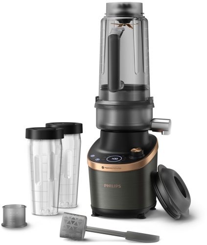 Philips Flip&Juice HR3770/10 Blender with juicer module, 2 L, 1500 W, Black/Copper