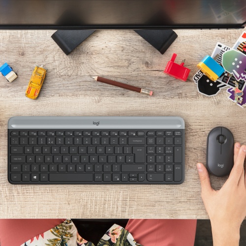 Logitech MK470 Slim Combo Wireless Keyboard + Mouse, US, Graphite - Image 3