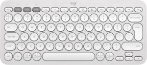Logitech Pebble Keys 2 K380s Keyboard RF Wireless+Bluetooth, US INT (Qwerty), Tonal White