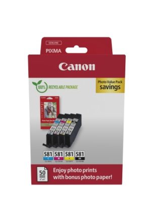 Canon CLI-581 (2106C006) Photo value pack Ink Cartridge Multipack, C/M/Y/BK