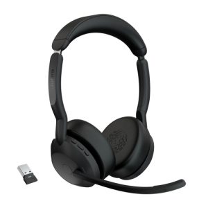Jabra Evolve2 55 UC Stereo Link380a Wireless Headset, Bluetooth, USB-A, Black