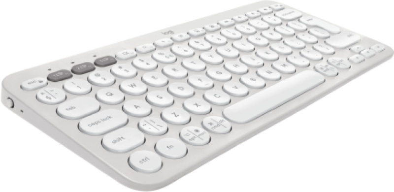 Logitech Pebble Keys 2 K380s Keyboard RF Wireless+Bluetooth, US INT (Qwerty), Tonal White - Image 2