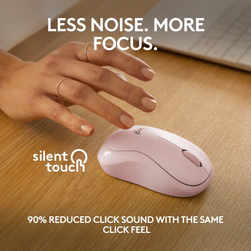 Logitech M240 Silent Wireless Mouse, Bluetooth, Rose - Image 3