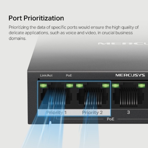 Mercusys MS105GP 5-Port Gigabit Desktop Switch with 4-Port PoE+ - Image 8