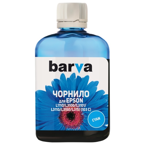 Barva Ink Refill Bottle Cyan, Compatible