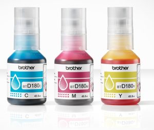 Brother BTD180CLVAL Ink Refill Bottles Multipack, CMY