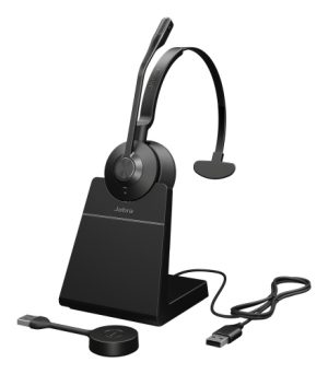 Jabra Engage 55 SE UC Mono Wireless Headset, DECT, USB-A, Charging Stand, Black