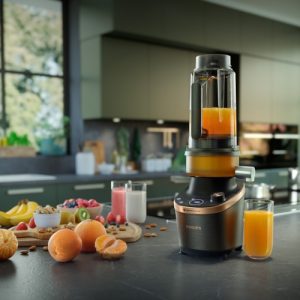 Philips Flip&Juice HR3770/10 Blender with juicer module, 2 L, 1500 W, Black/Copper