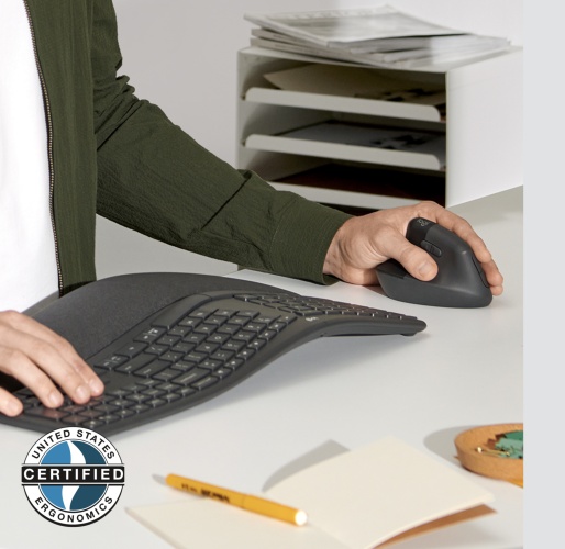 Logitech Lift Vertical Left for Business Wireless Mouse RF Wireless + Bluetooth, 4000 DPI, Graphite - Image 4