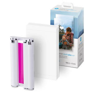 HP Sprocket Studio Plus 4x6'' 10x15 cm 108 Sheets Photo Paper and 2 Cartridges