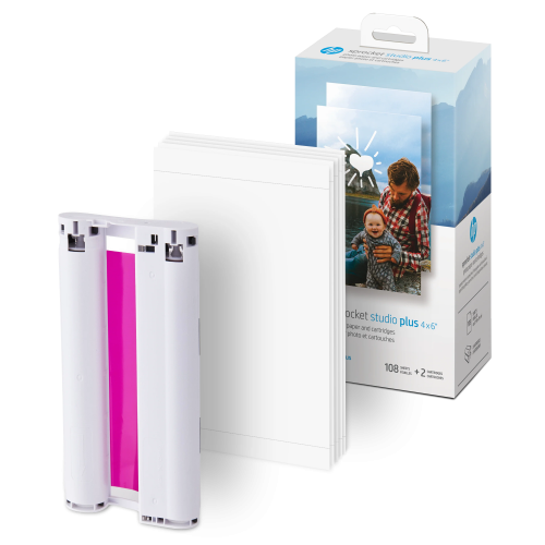 HP Sprocket Studio Plus 4x6'' 10x15 cm 108 Sheets Photo Paper and 2 Cartridges - Image 2