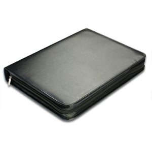 Aplankas dokumentams A4 su prispaudėju ir 4 žiedais, juodas, 355x260x50mm