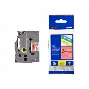Brother TZe-451 (TZe451) Laminated Labelling Tape Cassette, Black on Red 24mm, 8m