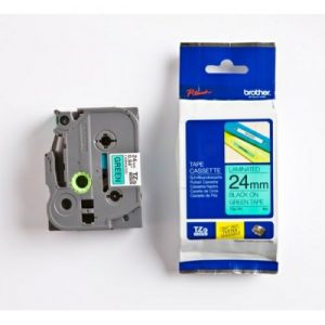 Brother TZe-751 (TZE751) Laminated Labelling Tape, Black on Green, 24mm 8m
