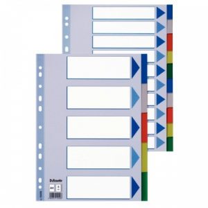 Divider Esselte PP, A4, 1-10 colors, plastic