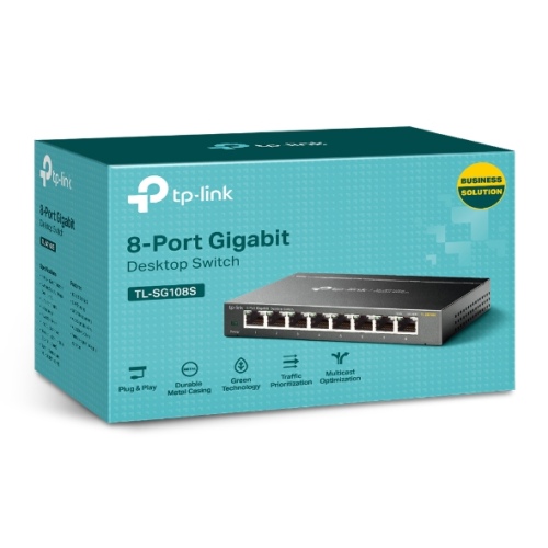 TP-Link TL-SG108S 8-Port 10/100/1000Mbps Desktop Switch - Image 3