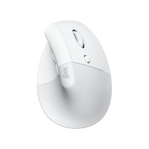 Logitech Lift for Mac Vertical Wireless Mouse, RF Wireless + Bluetooth, 4000 DPI, Off-white