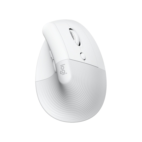Logitech Lift for Mac Vertical Wireless Mouse, RF Wireless + Bluetooth, 4000 DPI, Off-white