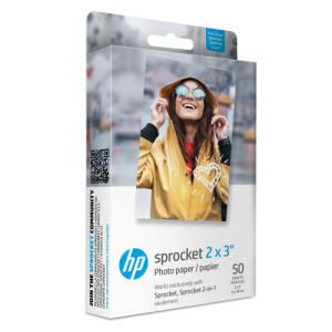HP Sprocket 2x3'' 5x7.6 cm 50 Sheets Zink Sticky Photo Paper