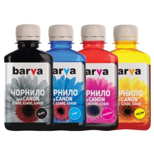 Barva Ink Refill Bottles Multipack BK/C/M/Y, Compatible with Canon GI-490/GI-590