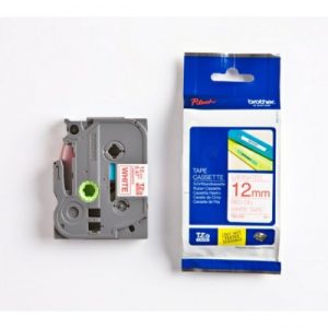 Brother TZe-232 (TZE232) Laminated Labelling Tape, Red on White, 12mm 8m