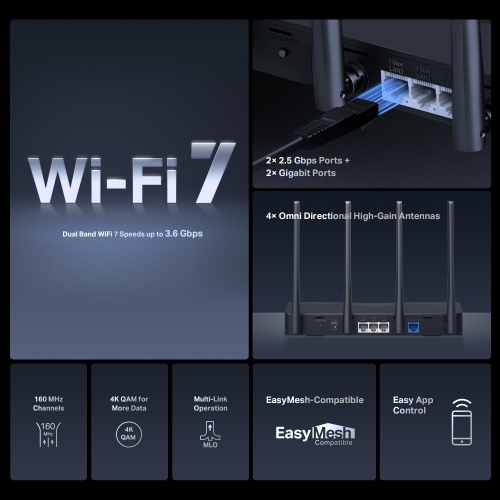 Mercusys BE3600 Dual Band Wi-Fi 7 Router - Image 4