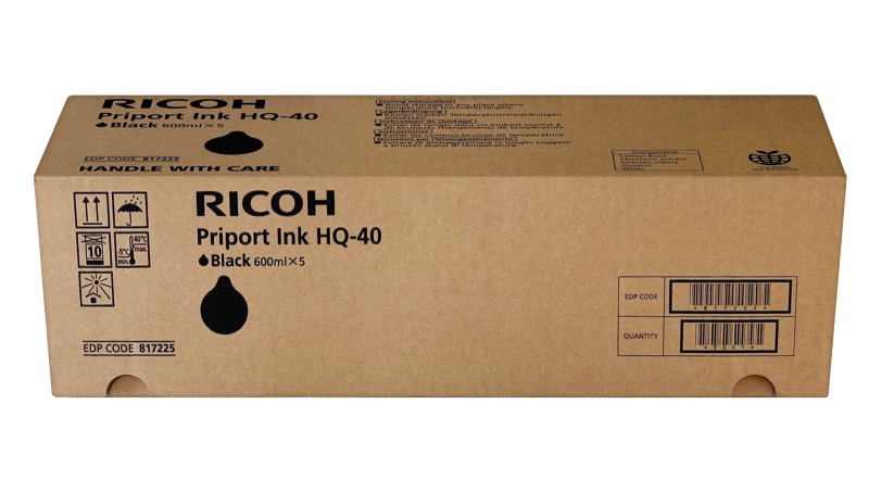 Ricoh Priport HQ-40 (817225) (5 pcs per box) Ink Cartridge, Black